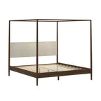 Harbor hemelbed voor kingsize bedden met gestoffeerd hoofdbord, blond/Swiss Coffee (MD2411-01)