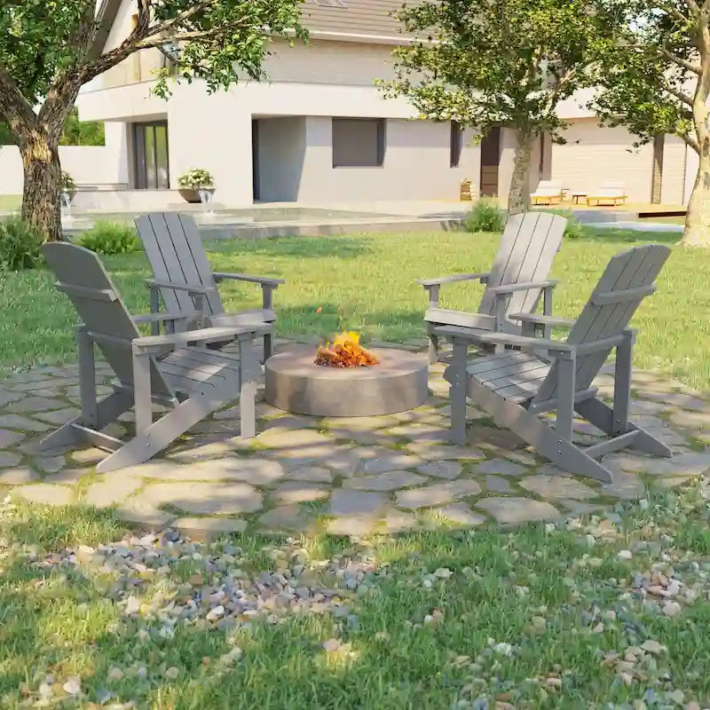 Bonosuki wetterfeste Adirondack-Gartenstühle aus Holz - Set aus 4