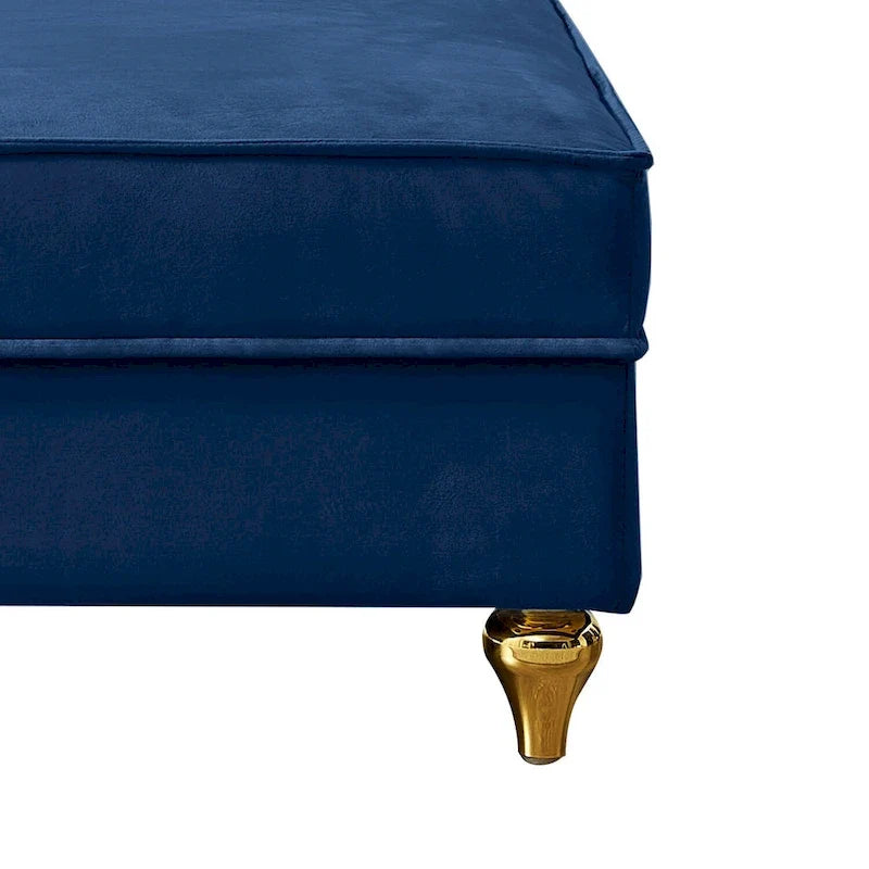 Elegante Franse chaise longue met fluwelen bekleding, opbergruimte en een kussen