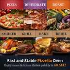 Multibrandstof-pizzaoven voor buiten, voor steenovenpizza, met gasbrander en houtbox - 12 inch