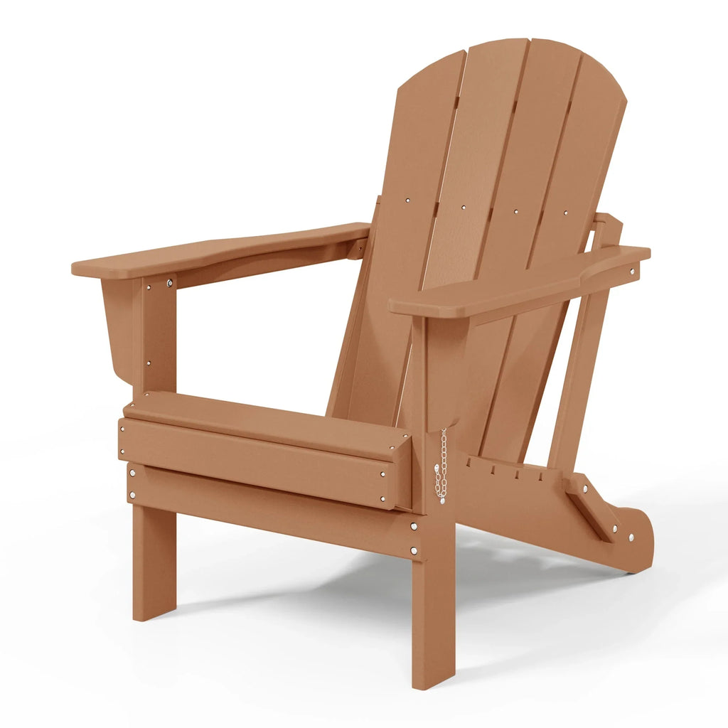 Polytrends Laguna, kleurvaste, weerbestendige, inklapbare Adirondackstoel voor buiten op het terras