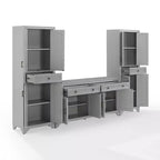 3-delige Tara-dressoir- en voorraadkastset, verweerde afwerking - Crosley