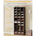 30 Pairs Tall Shoe Cabinet, 10 Tiers White Wooden Shoe Storage Rack for Closet, Entryway - 10-tier