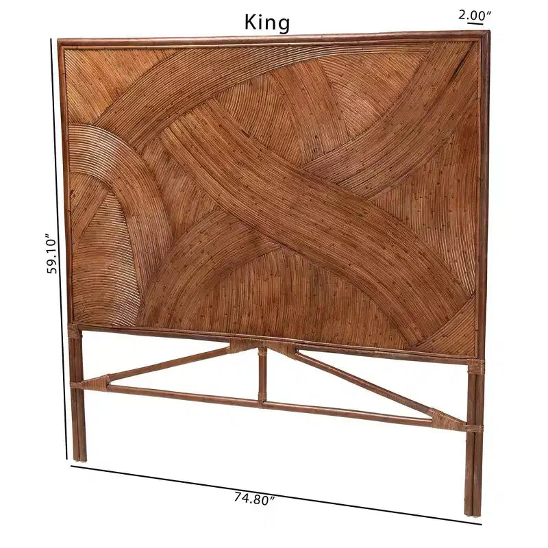 Tête de lit indépendante en rotin Elettra King de bali & pari : fabrication artisanale, sans assemblage, style bohème