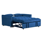 Modernes Ausziehsofa mit Schlaffunktion, 3-in-1-Schlafsofa mit verstellbarer Rückenlehne, Samt-Zweisitzer, Kissen und Seitentaschen