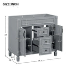 36'' Modern Bathroom Vanity with Top Sink and Mirror Cabinet,2 Doors and 2 Drawers