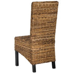 Set aus 2 Esszimmerstühlen aus naturbelassenem Rattan, 19W x 22D x 41H, Boho-Küstenstil