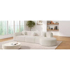 Moderne gebogen hoekbank van 140 inch met chaise longue, set van 3 delen, voor de woonkamer