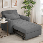 Canapé-lit convertible 3 en 1 avec réglage ajustable, fauteuil-canapé avec lit escamotable, lit pliant convertible pour le salon