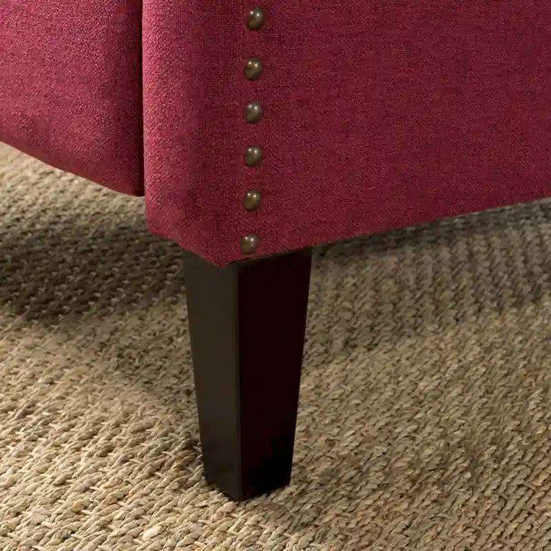Gestoffeerde fauteuil met vleugelrugleuning en kantelmechanisme, klassieke stijl, blikvanger voor de woonkamer