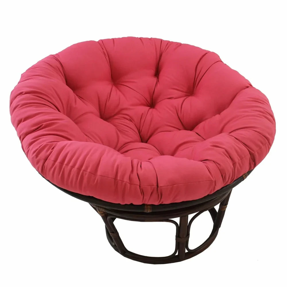 Bali-Papasan-Sessel aus Rattan, 42 Inch, mit Köperstoffkissen