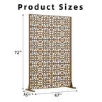 MAYEERTY Galvanized Steel Room Divider Outdoor and Indoor Divider with Free Standing Privacy Screen for Balcony Patio