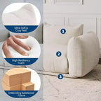 Modulares Zweisitzer-Sofa aus Chenille, Cloud-Sofa mit 2 Sitzplätzen und hochelastischem Schaumstoff, bodenloses Sofa für kleine Räume