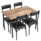 Rechthoekige eetkamerset voor 4 personen met gestoffeerde stoelen
