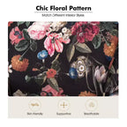 Araceli traditionele houten fauteuil met bloemenstof, hoge rugleuning met vleugels en siernagels| ART OF LIVING DESIGNS