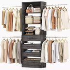 Besiost-Schrankorganisationssystem aus Holz, 4-9 Ft, mit 4 Schubladen, 4 Kleiderstangen und Regaltürmen