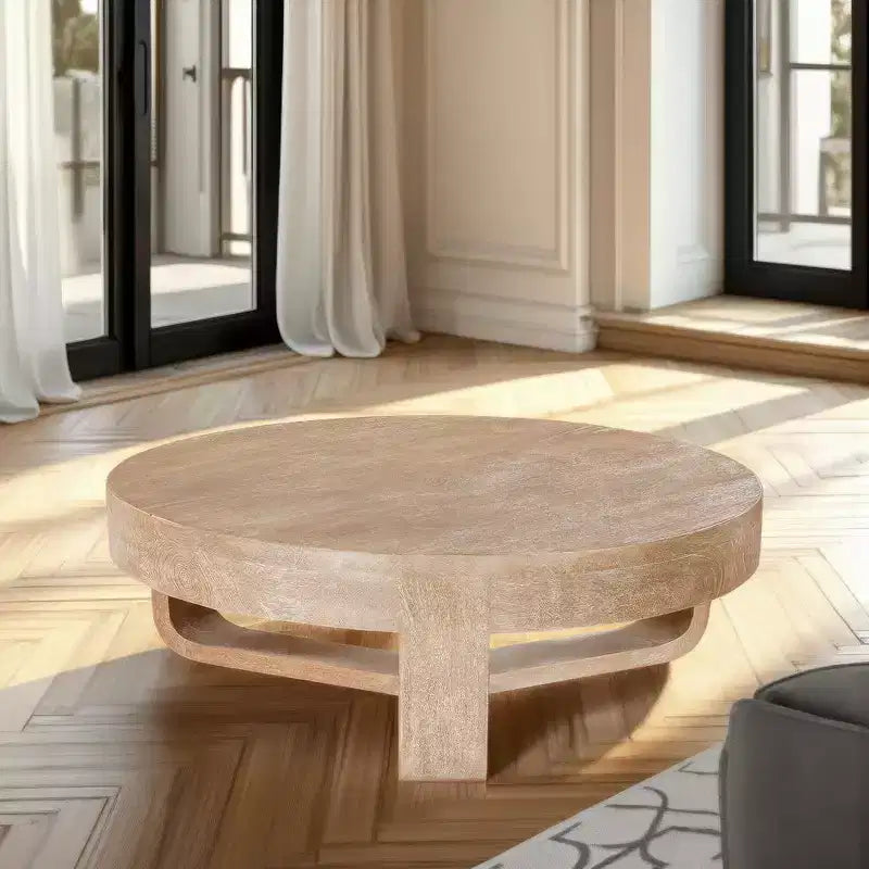 Ronde salontafel van 32 inch met open sledevoet, Royal Hampton