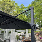 MAISON ARTS parasol boczny 12 FT z automatycznym podnośnikiem hydraulicznym, aluminiowym masztem i obrotem o 360 stopni