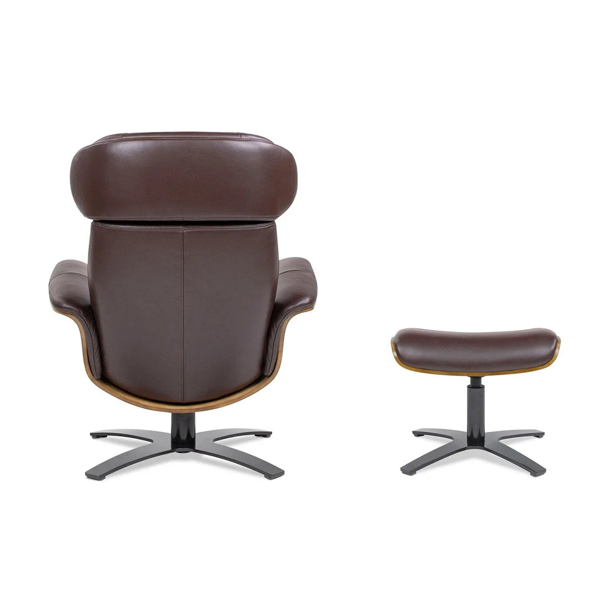 Jovan relaxfauteuil van echt leer van 31.5 met voetenbank