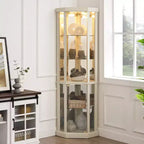 Eckvitrine mit Glastüren und Einlegeböden, Eckvitrine fürs Wohnzimmer