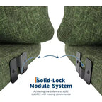 Modulares Zweisitzer-Sofa aus Chenille, Cloud-Sofa mit 2 Sitzplätzen und hochelastischem Schaumstoff, bodenloses Sofa für kleine Räume