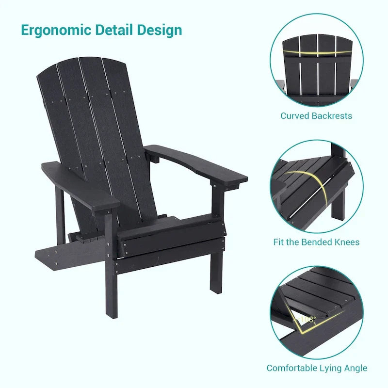Bonosuki wetterfeste Adirondack-Gartenstühle aus Holz - Set aus 4