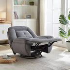 Draaibare relaxfauteuil van ribfluweel met voetensteun voor de woonkamer