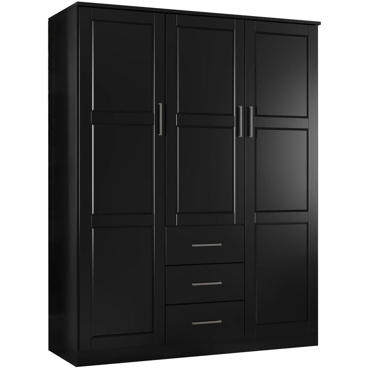 Palace Imports Cosmo-kledingkast met 3 deuren van 100% massief hout, met deuren van massief hout of spiegeldeuren