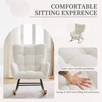 Fauteuil à bascule pour chambre de bébé, fauteuil à glissière pour le salon et l'allaitement, fauteuils d'appoint confortables pour chambre, fauteuils d'intérieur rembourrés en peluche effet teddy