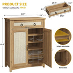Moasis 5-tier 20 Pair Shoe Storage Cabinet with Double Doors for Entryway