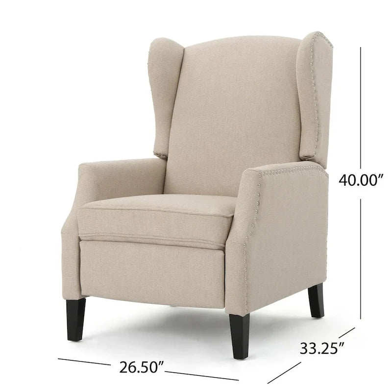 Gestoffeerde fauteuil met vleugelrugleuning en kantelmechanisme, klassieke stijl, blikvanger voor de woonkamer