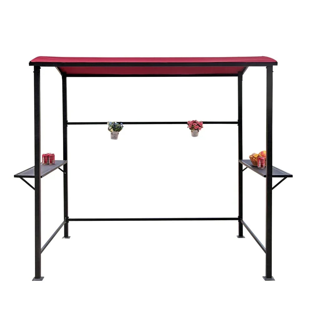 Abri de barbecue extérieur avec auvent, structure en acier, 5 ft. x 8 ft.