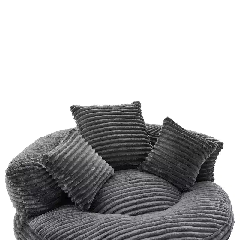 Sofa typu bean bag dla dorosłych i dzieci, duży fotel typu bean bag z sztruksu, 3 poduszkami i podłokietnikami do salonu lub sypialni