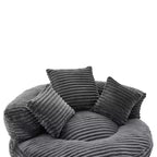Sofa typu bean bag dla dorosłych i dzieci, duży fotel typu bean bag z sztruksu, 3 poduszkami i podłokietnikami do salonu lub sypialni