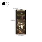 Vitrine d'angle moderne en métal et bois gris avec porte vitrée