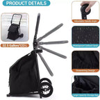 Acekool 2-in-1 klappbarer Transportwagen mit abnehmbarer wasserdichter Tasche, dickem Sitzpolster und verstellbarem rutschfestem Griff, Schwarz