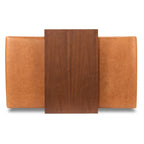 Poly & Bark Jarmo-voetenbank met verstelbare tafel van walnoothout - Italiaans volnerfleer