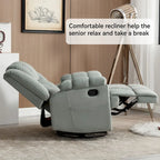 Fauteuil inclinable manuel vert surdimensionné avec fonction pivotante et à bascule, revêtement en tissu