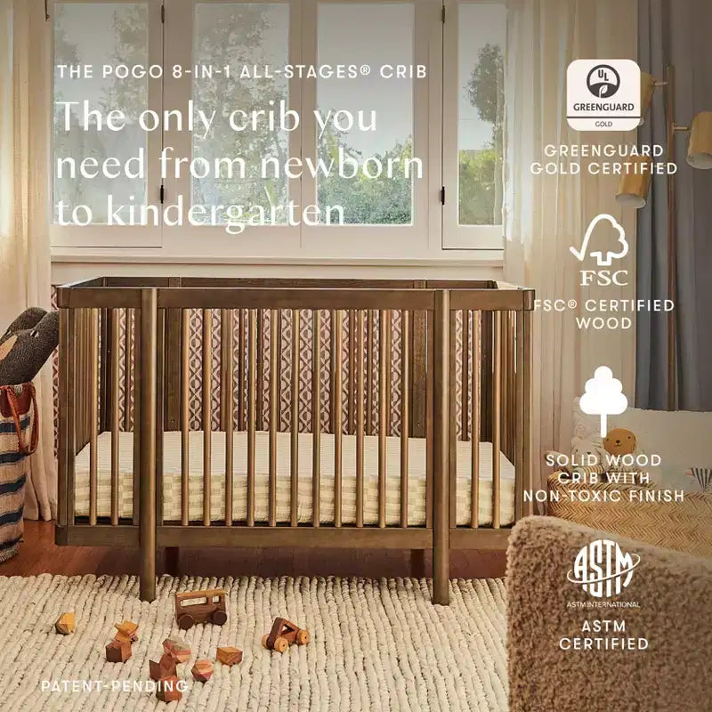Łóżeczko Babyletto Pogo 8 w 1 z zestawami do przekształcania na każdym etapie