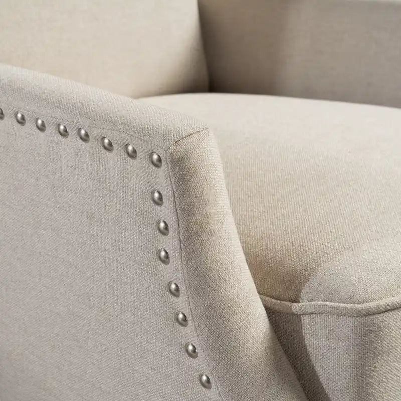 Gestoffeerde fauteuil met vleugelrugleuning en kantelmechanisme, klassieke stijl, blikvanger voor de woonkamer
