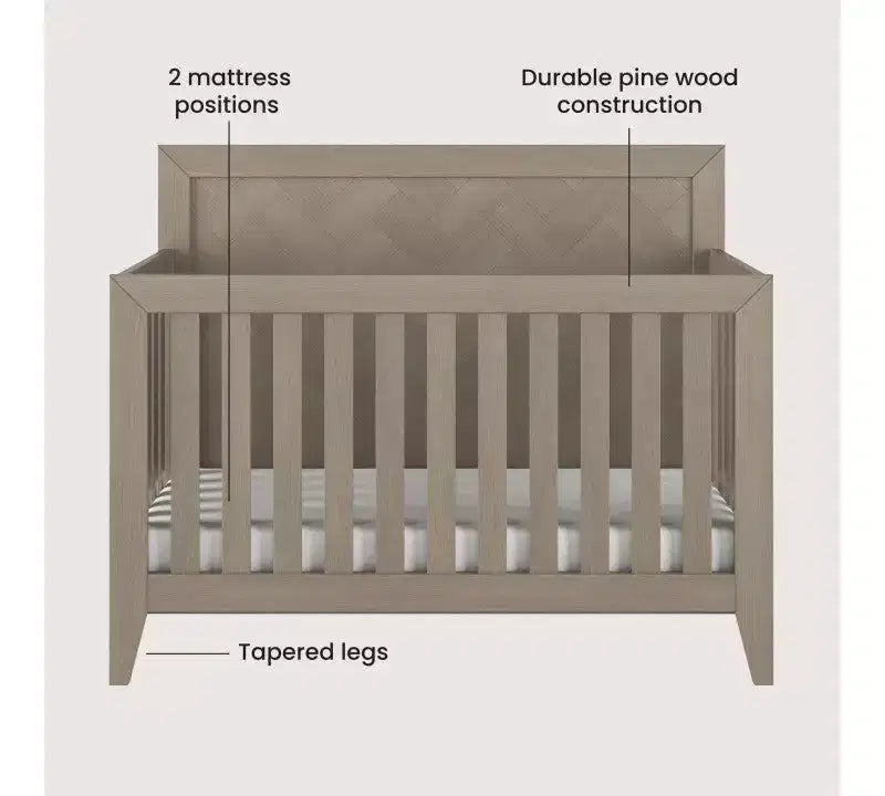 Child Craft Kieran kinderkamerset, 3-delig, met ledikant, dubbele ladekast en commode; inclusief 4-in-1 omvormbaar ledikant