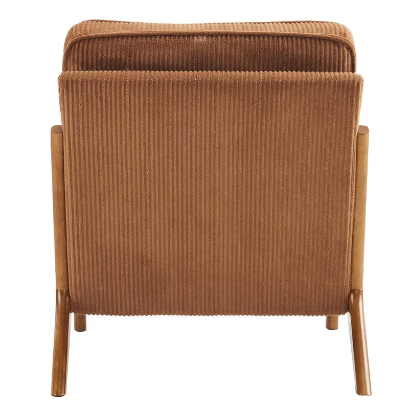 Tapicerowany fotel akcentowy w stylu mid-century modern