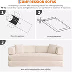Rozkładana sofa 5 w 1, modułowa sofa do spania z sztruksu o szerokości 78.8 i solidnym stelażu, wielofunkcyjny futon do małych pomieszczeń, salonu i pokoju gościnnego