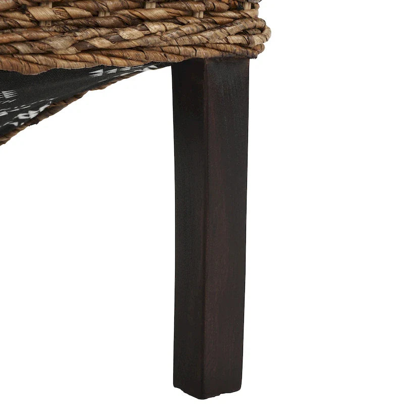 Set aus 2 Esszimmerstühlen aus naturbelassenem Rattan, 19W x 22D x 41H, Boho-Küstenstil
