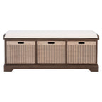 Banc de rangement SAFAVIEH Fiorello avec coussin et 3 tiroirs - 47.3 W x 15 L x 19 H - 47Wx15Dx19H