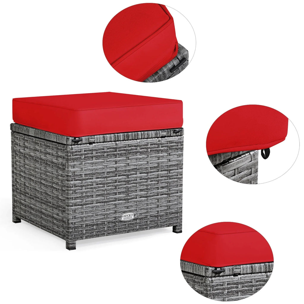 Costway 7-delige diningset van rotan voor het terras, modulaire bank, sofa en voetenbank - bekijk de details