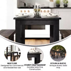 Flash Furniture, rechteckiger Farm-Esstisch aus massivem Kiefernholz, 46 x 30