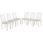 Uitschuifbare eethoekset in landelijke stijl voor 6 personen, rechthoekige tafel en 6 gestoffeerde stoelen