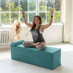 Avana Kami verstelbare chaise longue / voor yoga en massage - 2-in-1 poef met verborgen uitklapbare yogaloungestoel, microfluweel - N/A