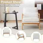 Tapicerowany fotel akcentowy w stylu mid-century modern